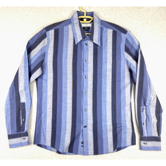 Versace Collection Striped Button Down Long Sleeve Dress Shirt Size‎ 15 1/2-42 - Picture 2 of 7